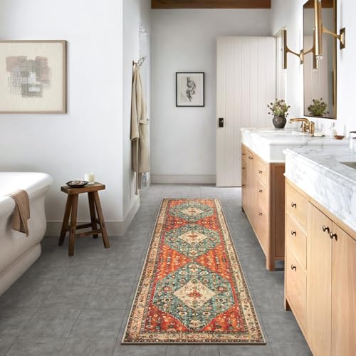 Felice Boho Tribal 2'6" x 10' Washable Runners for Hallways