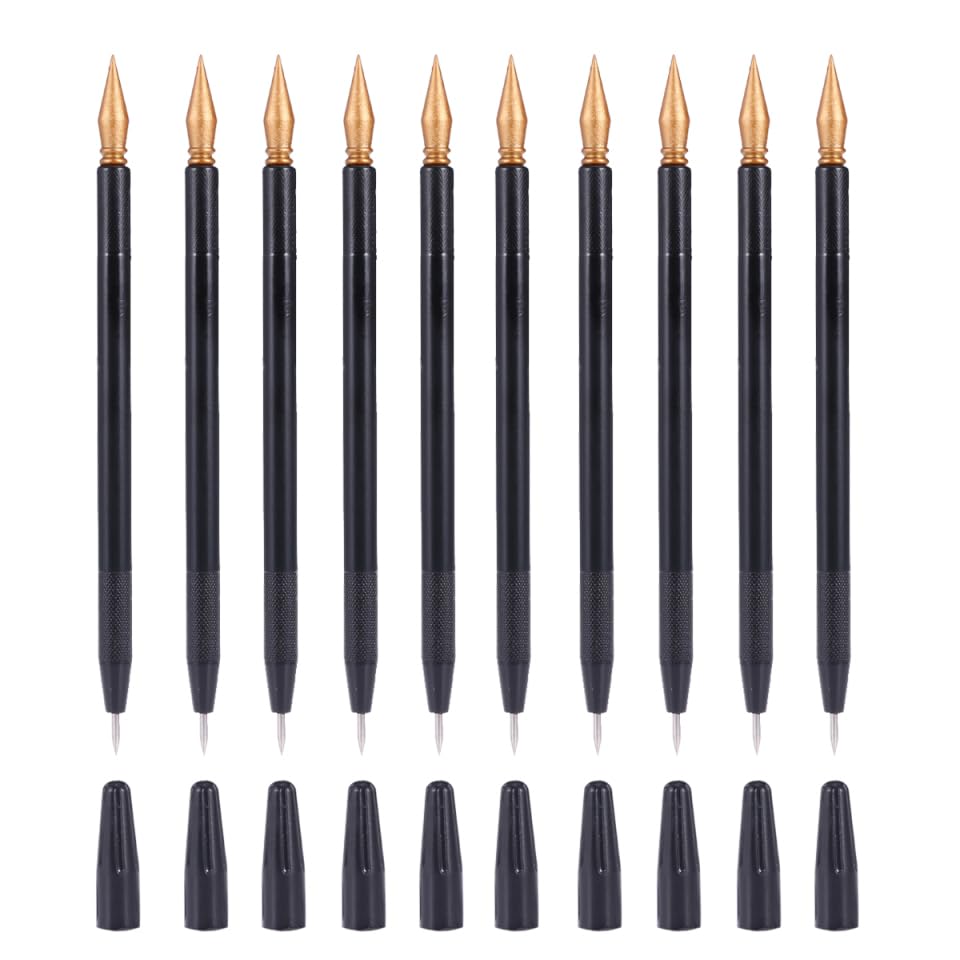 Scratch Painting Pens Set 10 Pcs Dual Tip Stylus Pens 6.29 Inch for Detailed Scratchboard Art and DIY Crafts with Comfortable Grip