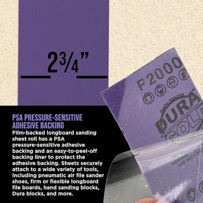 Premium 2000 Grit PSA Purple Film Ceramic Longboard Sandpaper (60 Foot)