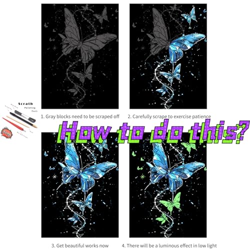 Glow in The Dark Scratch Art for Adults