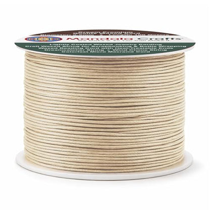 0.5mm Cream Cotton Waxed Cord for Jewelry Making (327 Foot)