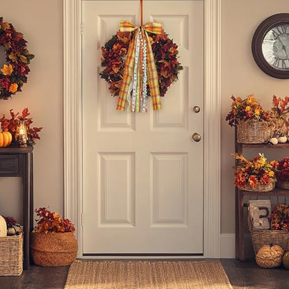 Large Fall Ribbon Bow for Wreath