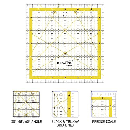 6"x6" Non Slip Quilting Ruler