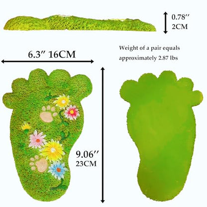 Outdoor Non Slip Stepping Stone Garden Decoration Stone Footprint Shape2PS (2 Count)