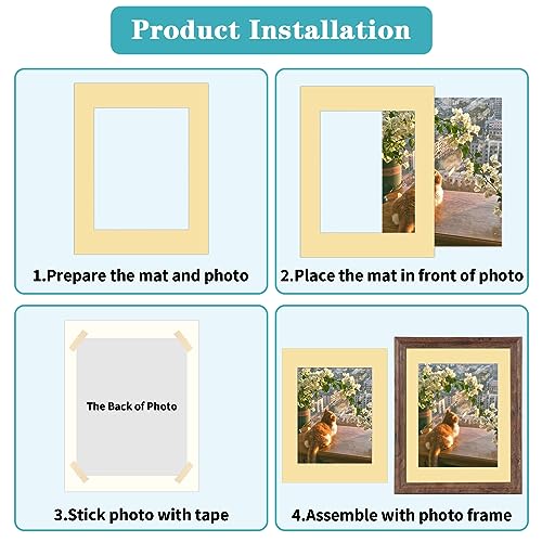 12 Packs Mixed Colors 11x14 Picture Frame Mats for 8x10 Photos