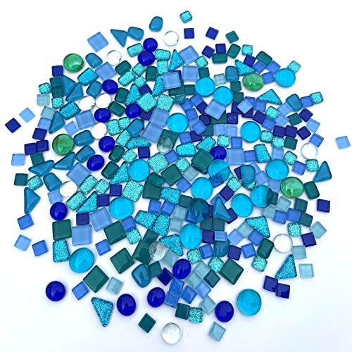 Assorted Blue Irregular Crystal Mosaic Tiles (9 Ounce)