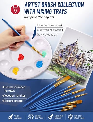 Paint Brush & Palette Set (25 Count)