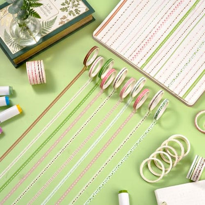 30 Rolls Pastel Floral Washi Tape Set (30 Count)