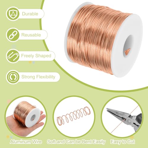 18 Gauge Anodized Aluminum Craft Wire Bendable Bonsai Training Wire 492 Feet 1mm for Sculpting Crafts Wreath Floral Beading Jewelry Making
