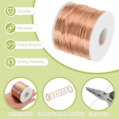 18 Gauge Anodized Aluminum Craft Wire Bendable Bonsai Training Wire 492 Feet 1mm for Sculpting Crafts Wreath Floral Beading Jewelry Making