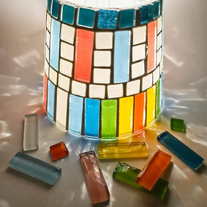 162Pcs 1.1LB Mixed Colors Mosaic Glass Tiles (162 Count)