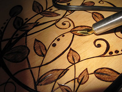 Stage 1) TRUArt Wood and Leather Pyrography Dual Pen Set – 30W and 15W, Gourd (35 Tips, Aluminum Case, Two Pens, Metal Stencil) (38 Count)