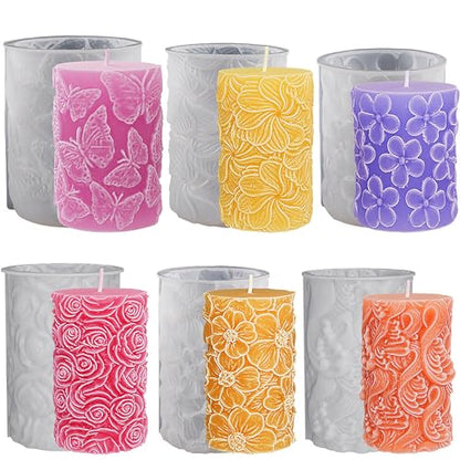 Flower Petal Cylinder Candle Mold