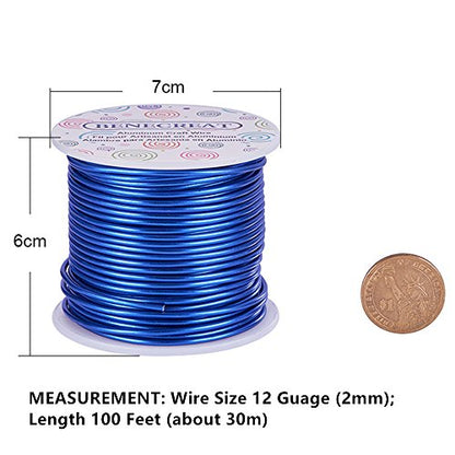 12 Gauge Jewelry Craft Aluminum Wire 100 Feet Bendable Metal Sculpting Wire for Craft Floral Model Skeleton Making (100 Foot)