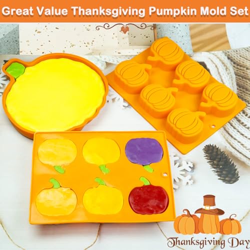 Halloween Pumpkin Silicone Molds for Baking (3 Count)