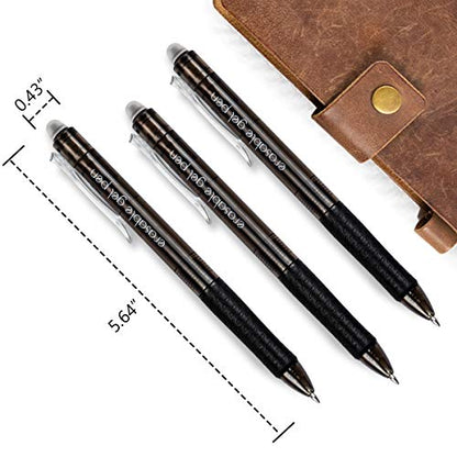 18 Black Retractable Erasable Gel Pens Clicker (18 Count)