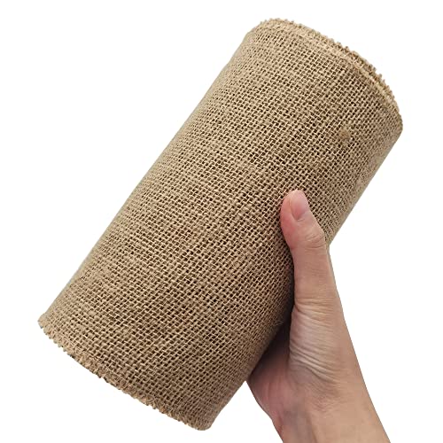 8" Natural Burlap Fabric Roll 10 Yards Jute Ribbon (30 Foot)