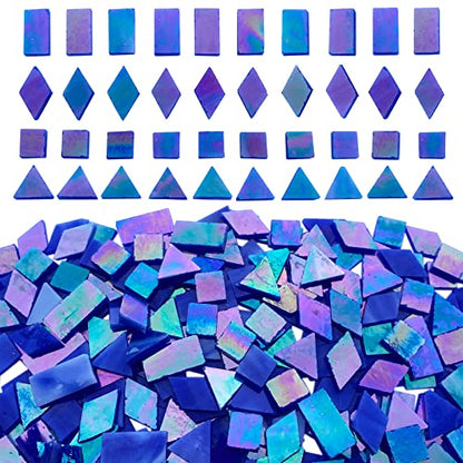 Magic Iridescent Blue Stained Glass Mosaic Tiles (9 Ounce)