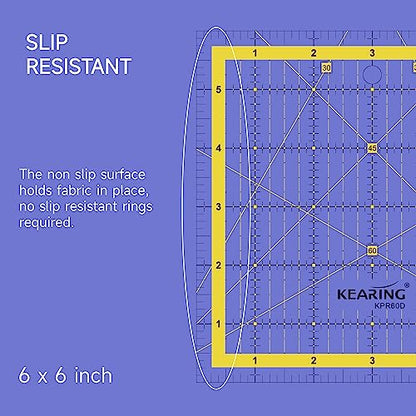 6"x6" Non Slip Quilting Ruler