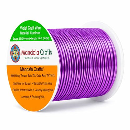 22 Gauge Violet Anodized Aluminum Craft Wire