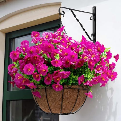 16 Artificial Flowers for Outdoors Fake Plants Outside Decoration (16 Count)