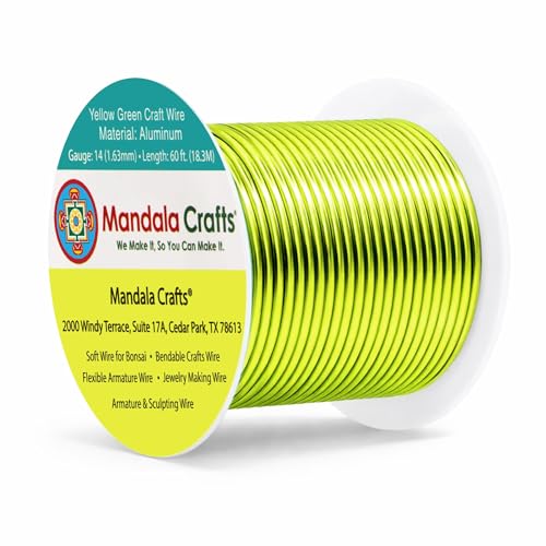 14 Gauge Yellow Green Anodized Aluminum Craft Wire
