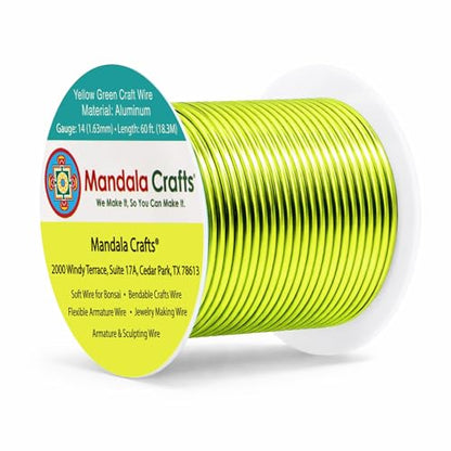 14 Gauge Yellow Green Anodized Aluminum Craft Wire