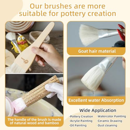 10 Pcs Pottery Glaze Brushes