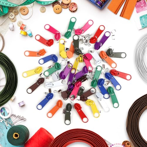 22.2 Yards Zippers 10 Pieces Assorted Colors #5 Nylon Coil Zipper