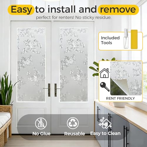 Window Privacy Film Decorative for Front Door