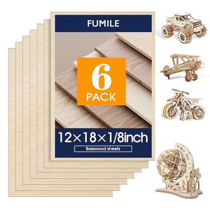 6 Pack Basswood Sheets for Crafts 1 (6 Count)