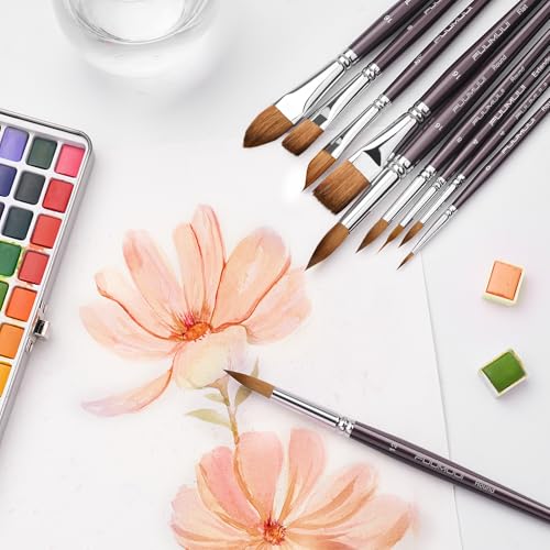 Sable Watercolor Brushes (10 Count)