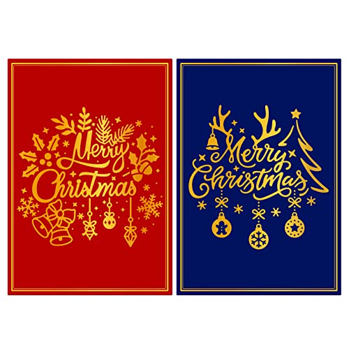 2 PCS Merry Christmas Hot Foil Plate for Card Making DIY Scrapbooking Paper Decor Embossing Foil Handmade Craft (2 Count)