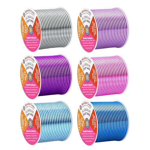 12 GA Turquoise Pink Assorted Anodized Aluminum Craft Wire (360 Foot)