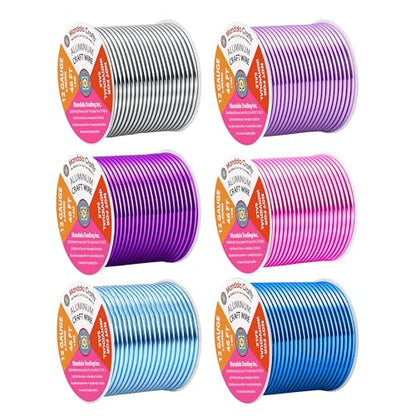 12 GA Turquoise Pink Assorted Anodized Aluminum Craft Wire (360 Foot)