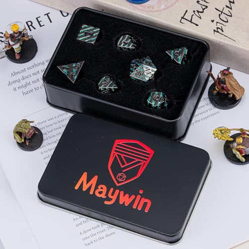 Metal Dice Set with Inlay Design