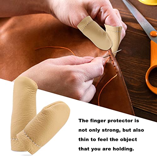 2 Pairs Leather Finger Protector Leather Thimble