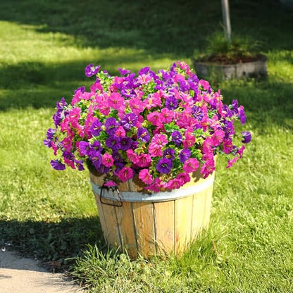 Artificial Flowers Fake Plants for Outdoors Decoration (12 Count)
