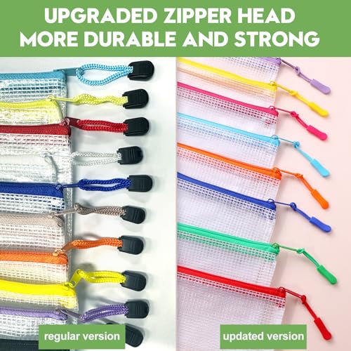 24pcs Mesh Zipper Pouch File Bags Puzzle Storage Bags
