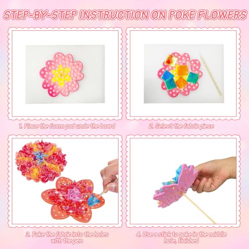 Poke in Art Flower Bouquet DIY Craft Kit for Girls Age 4
