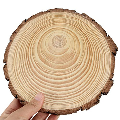8 PCS 7 7.9 Inches Natural Unfinished Wood Slices (8 Count)