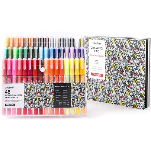 Pack of 48 Color Acrylic Paint Markers