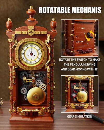 Vintage Pendulum Clock Building Block Set (751 Count)