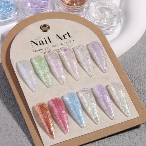 Holographic Nail Art Glitter Iridescent Flakes