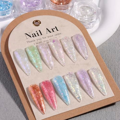 Holographic Nail Art Glitter Iridescent Flakes
