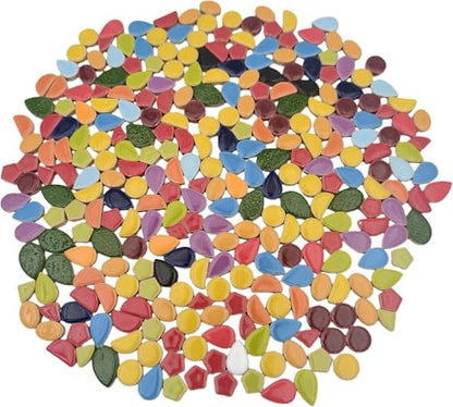 500g 1.1lb Random Color Irregular Ceramics Mosaic Tiles (16 Ounce)