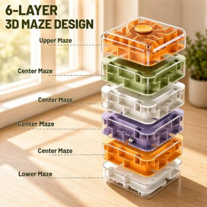 6 Layer 3D Rolling Ball Maze Cube