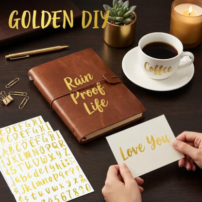 576 Pcs 8 Sheets Letters Stickers Vinyl Alphabet Number Decals Back to School Supplies for Water Bottles Cups Mailbox Scrapbooking Bulletin Board Classroom Decor