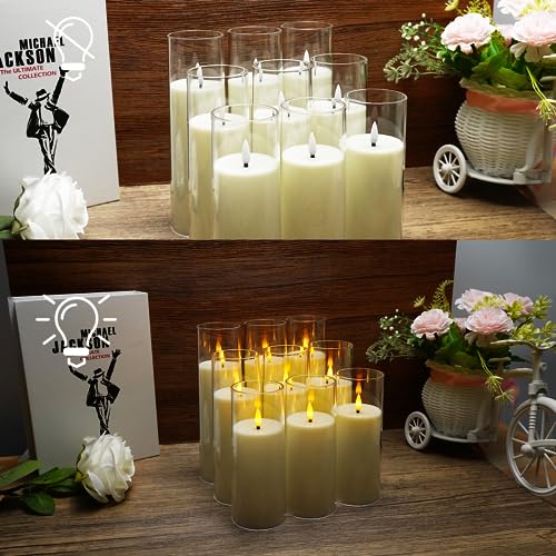 Flickering Flameless Candles Battery Operated with Remote and 2 (9 Count)