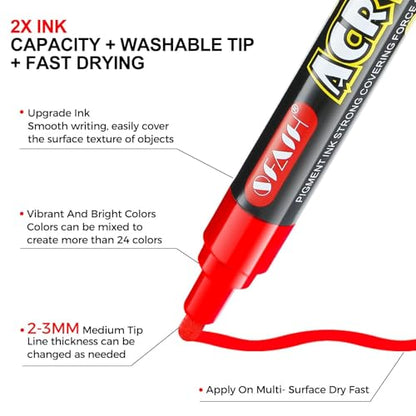 Acrylic Creative Markers Set of 48 with Organizer (48 Count)